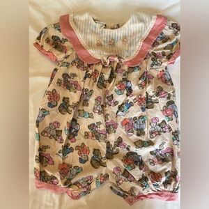 90s Adorable Teddy Bear Print Romper